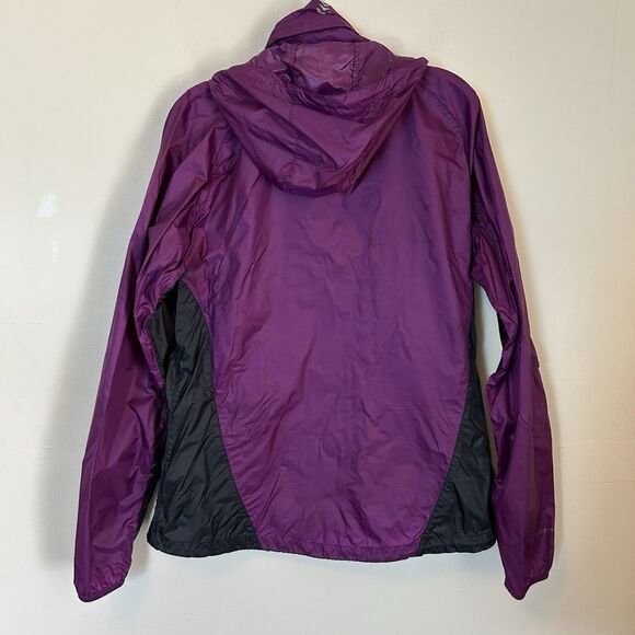 Rab Windbreaker Wisp Jacket L Purple Hidden Hood Pertex Microlight Womens - Stai - Picture 4 of 7